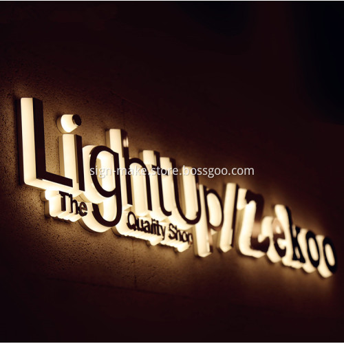 Front Back Lit Halo Channel Letters Signs
